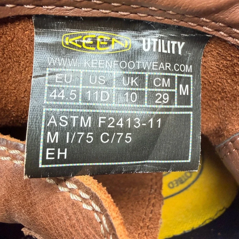 Keen Utility San Jose Steel Toe Work Boots Mens 11D Brown Leather 1020053